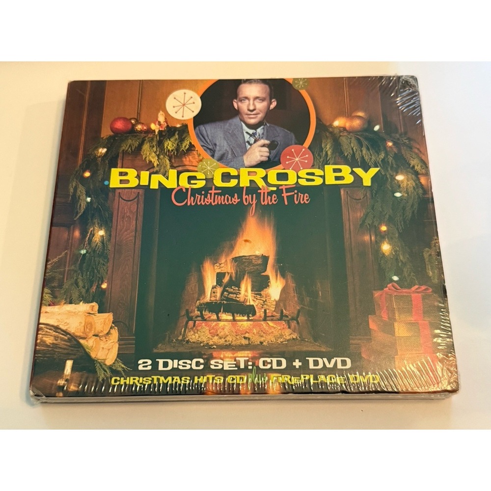 Bing Crosby, Christmas by the Fire, NEW CD & DVD Christmas Hits plus Fireplace‎